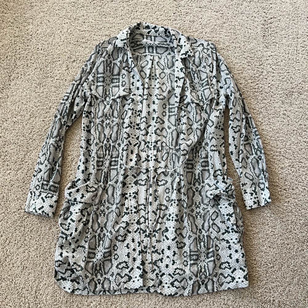 Equipment Snakeskin Print Long Sleeve Dress - Picture 8 of 16